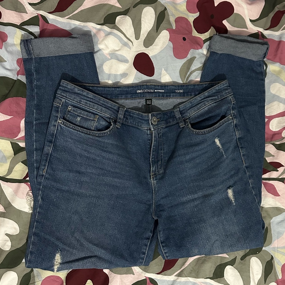 🪄3/$15🪄INC Women’s 10/30 Blue Boyfriend Ripped Jeans